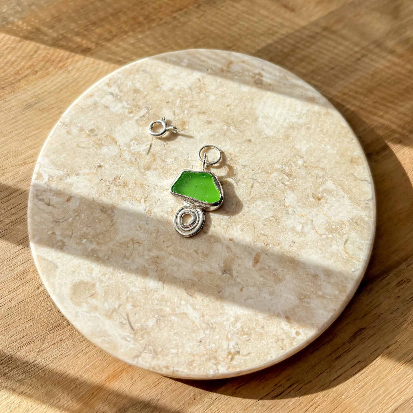 Ripples sea glass charm