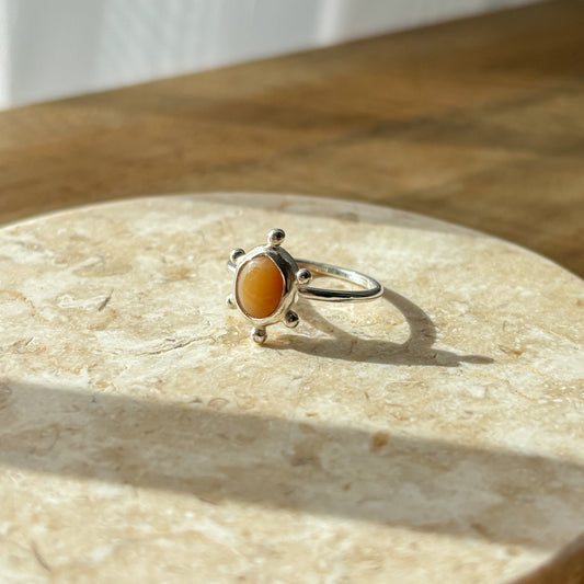 Yellow opal silver ring 17