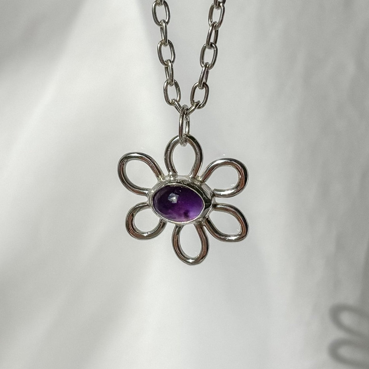 Amethyst flower charm
