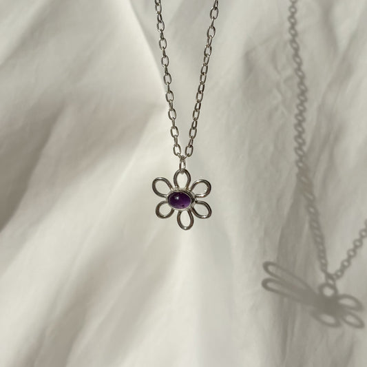 Amethyst flower charm