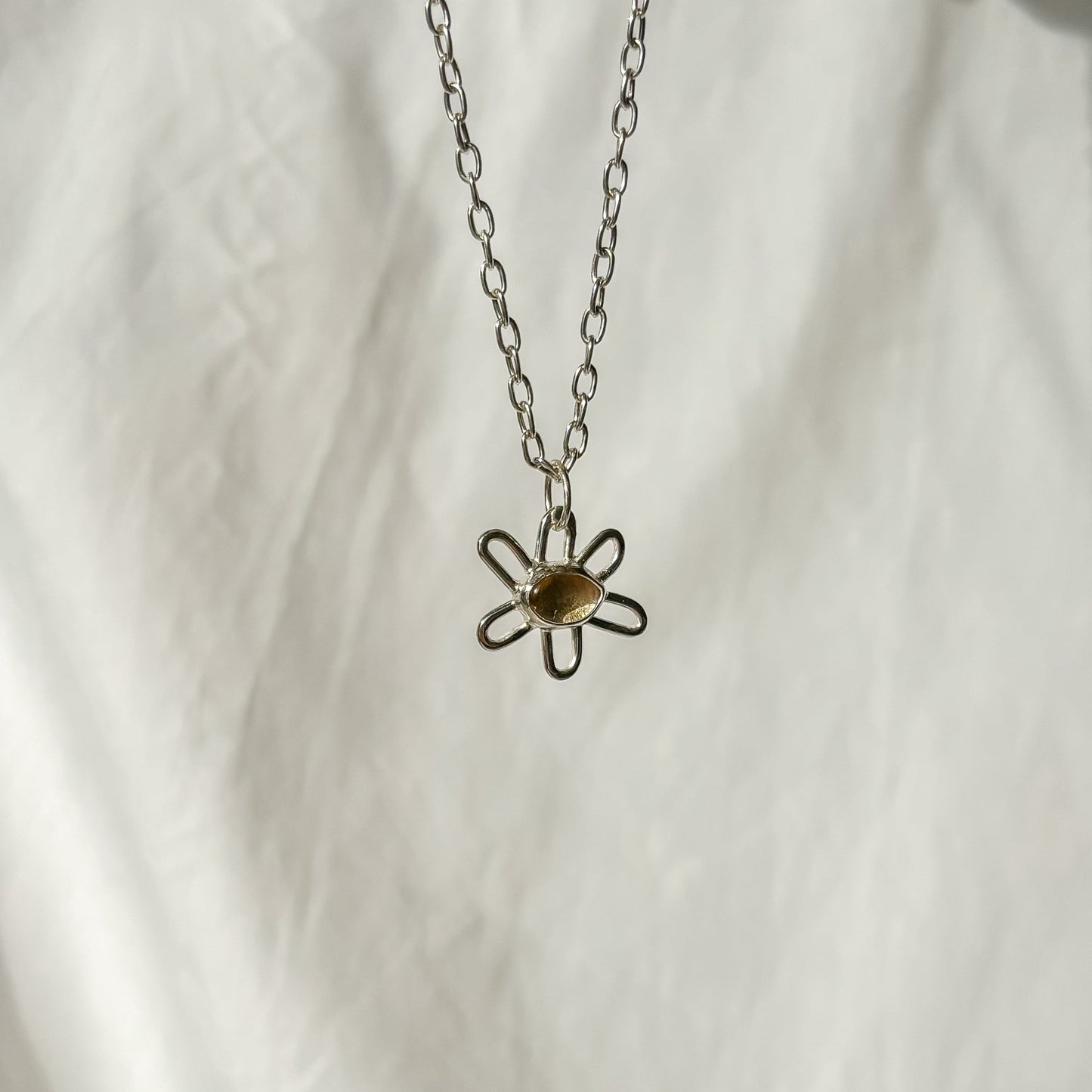 Citrine flower charm