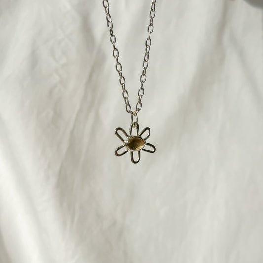 Citrine flower charm
