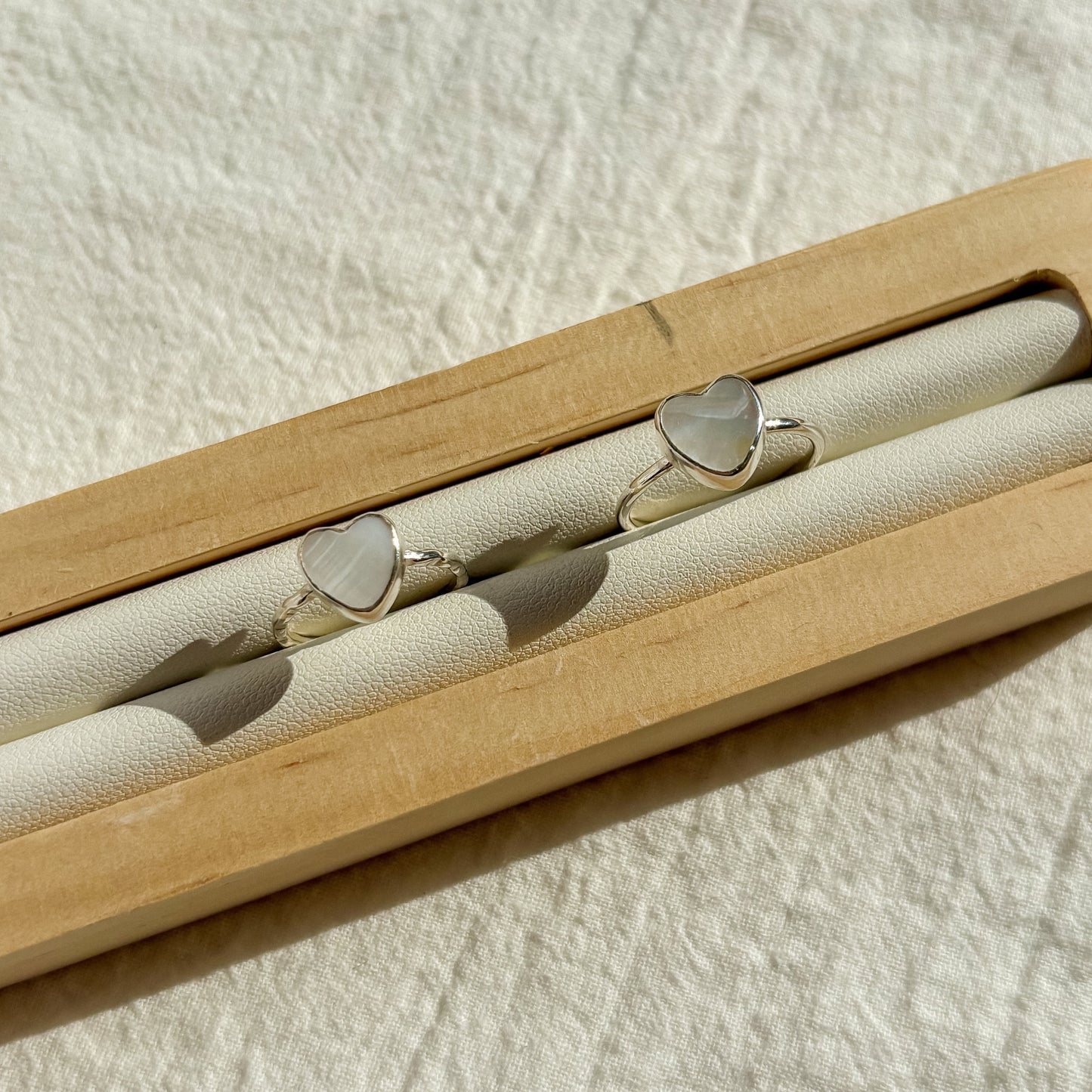 Mother of pearl heart ring