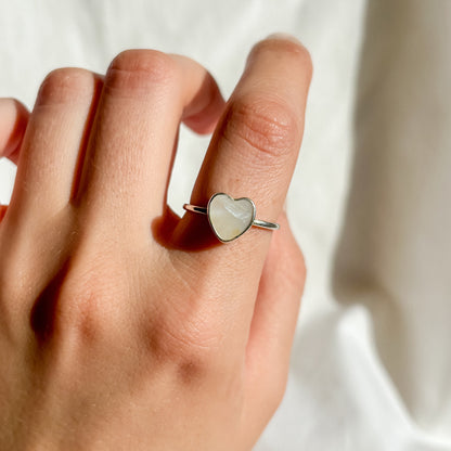 Mother of pearl heart ring