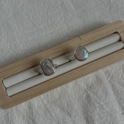 Round keshi pearl ring 18