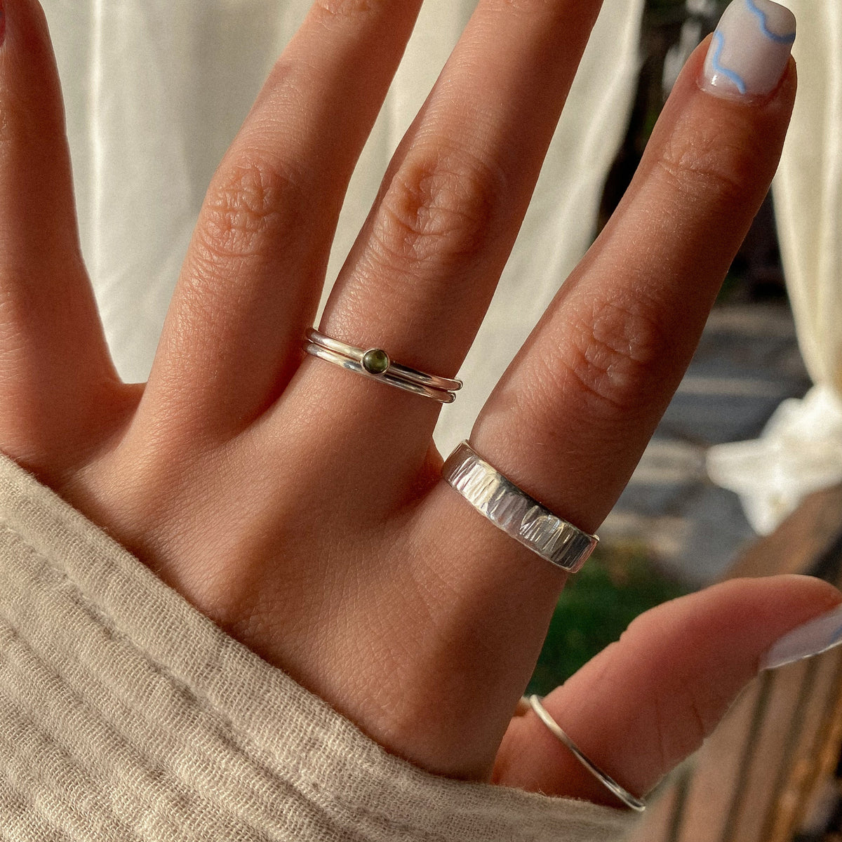 Dainty ring with various stones