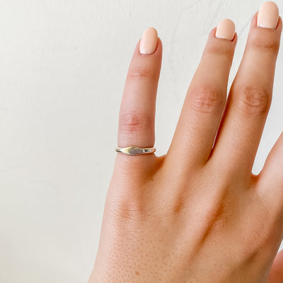 Mini signet silver ring