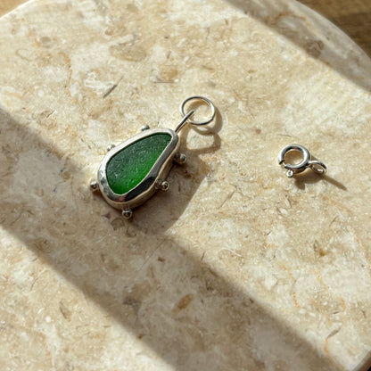 Sea urchin sea glass charm