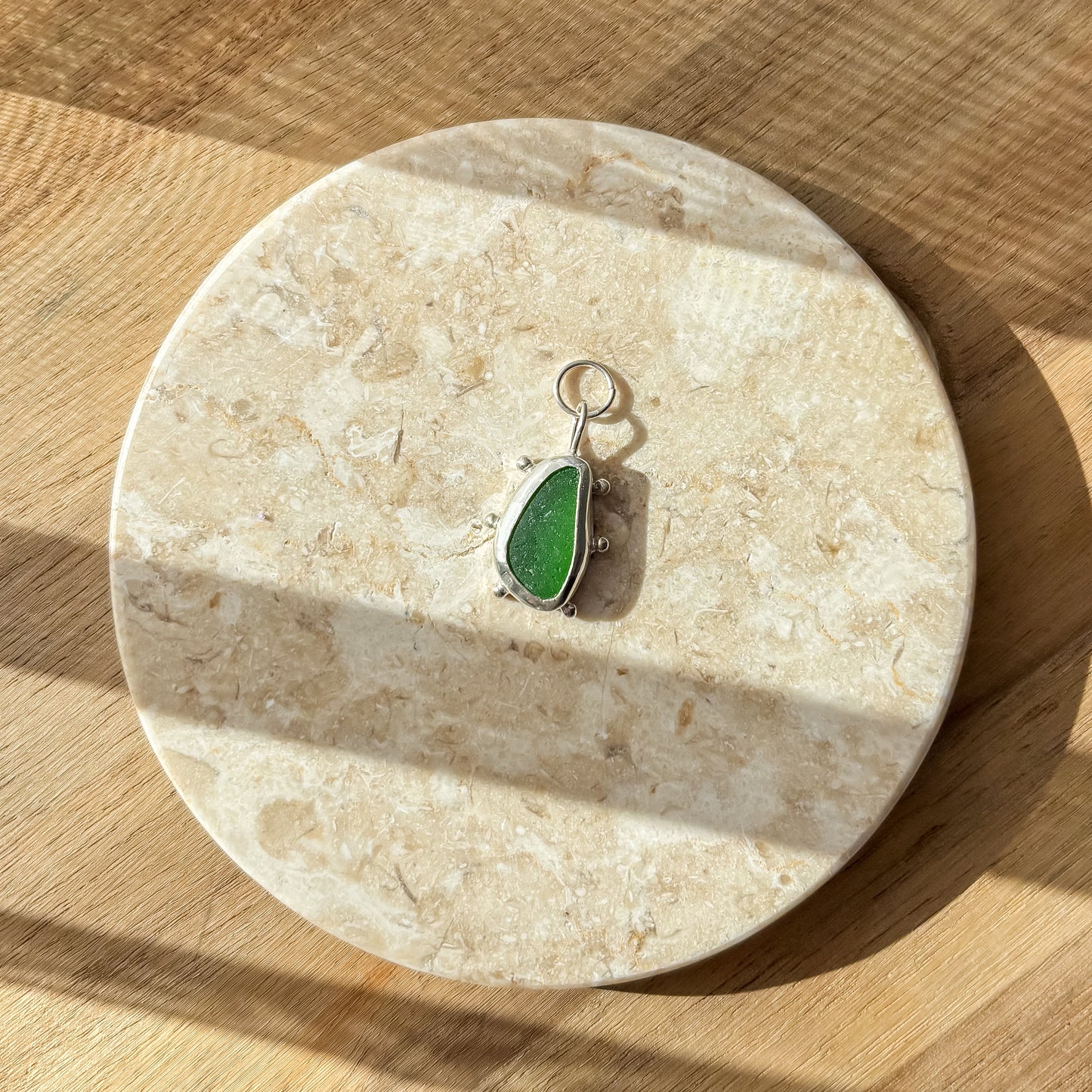 Sea urchin sea glass charm