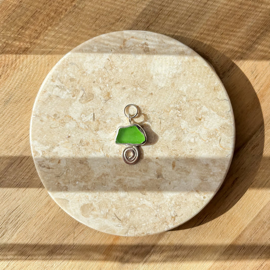 Ripples sea glass charm