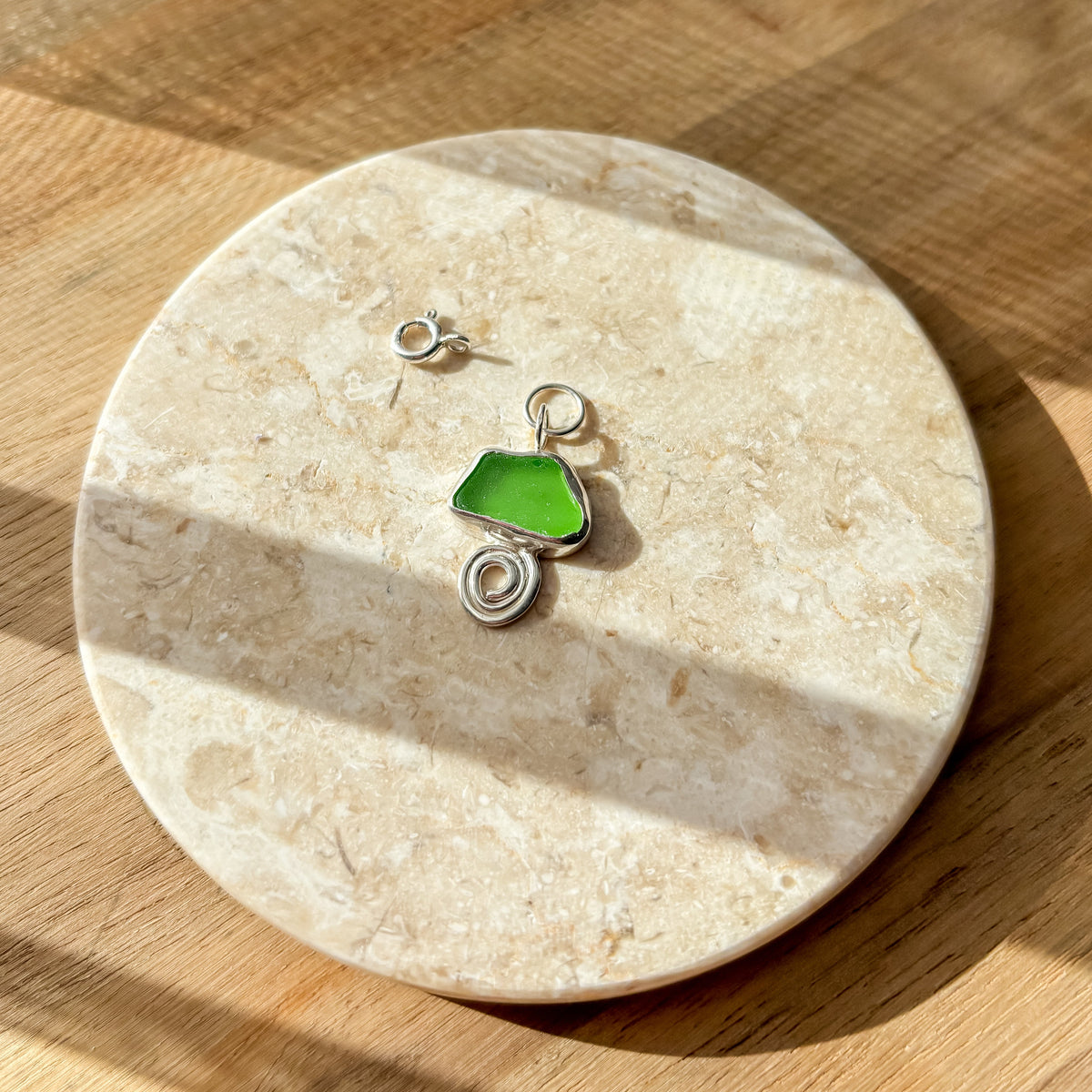 Ripples sea glass charm