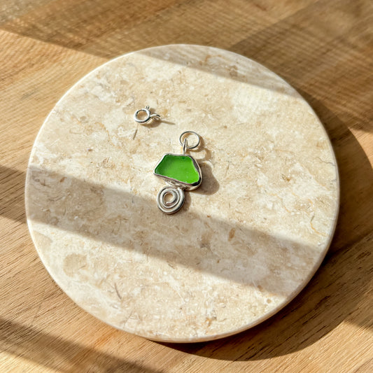 Ripples sea glass charm