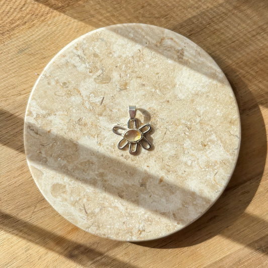 Citrine flower charm