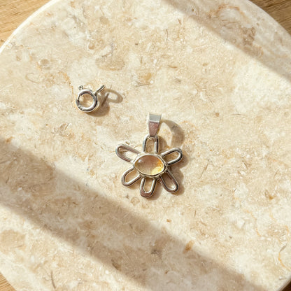 Citrine flower charm