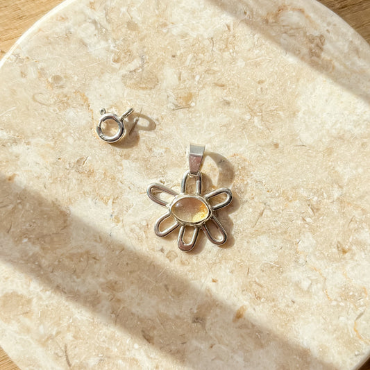 Citrine flower charm