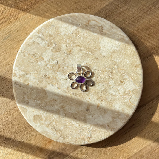 Amethyst flower charm