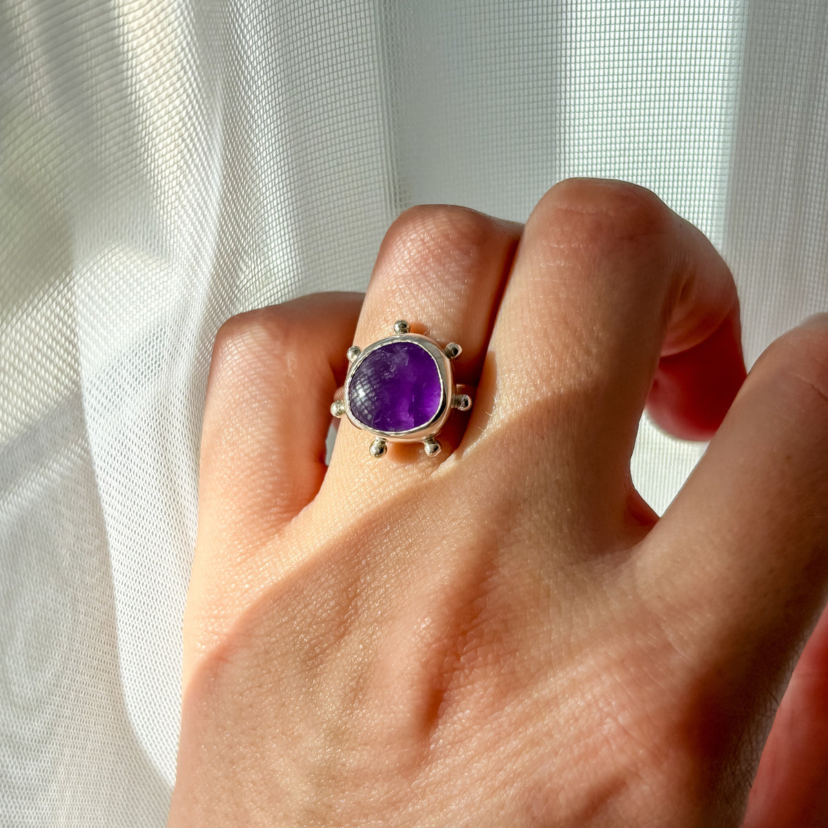 Amethyst silver ring 17