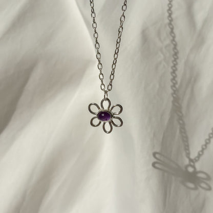 Amethyst flower charm
