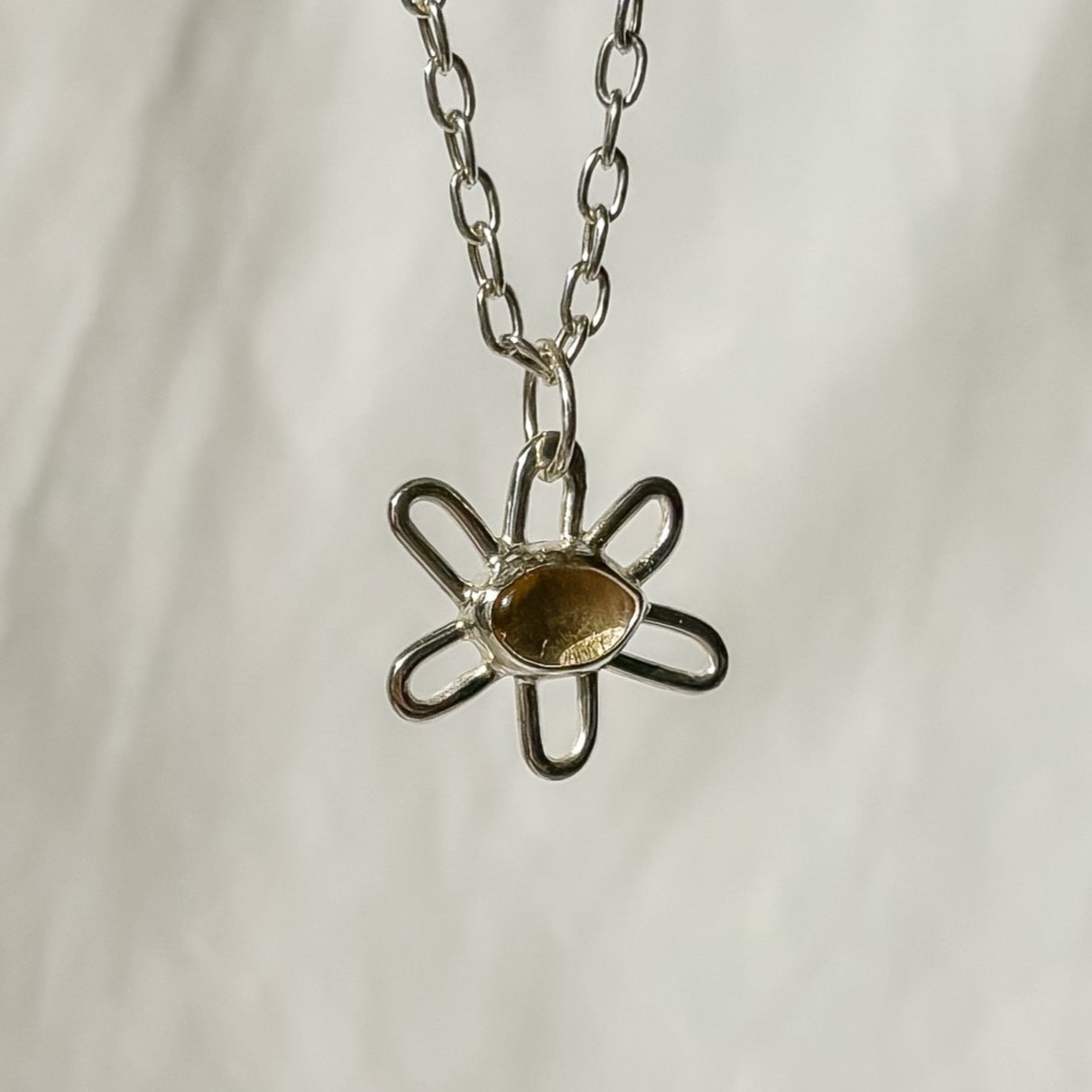 Citrine flower pendant