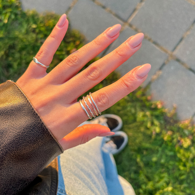 Hammered silver ring