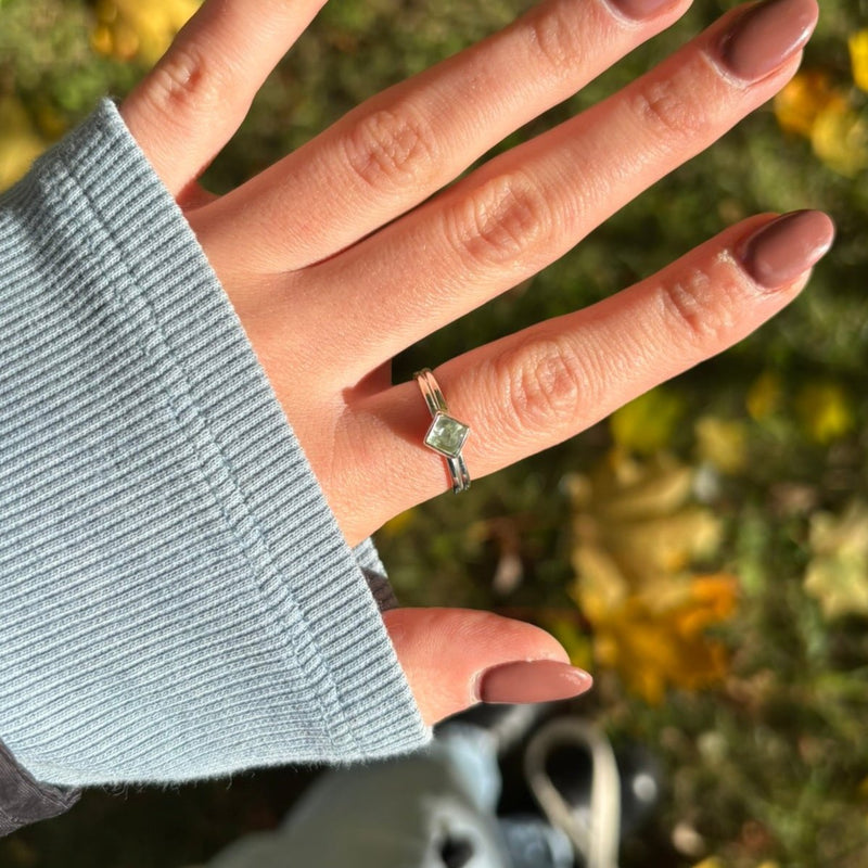 Dainty aquamarine ring "Azure" 17