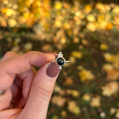 Black star diopside ring "Enva" 16.5