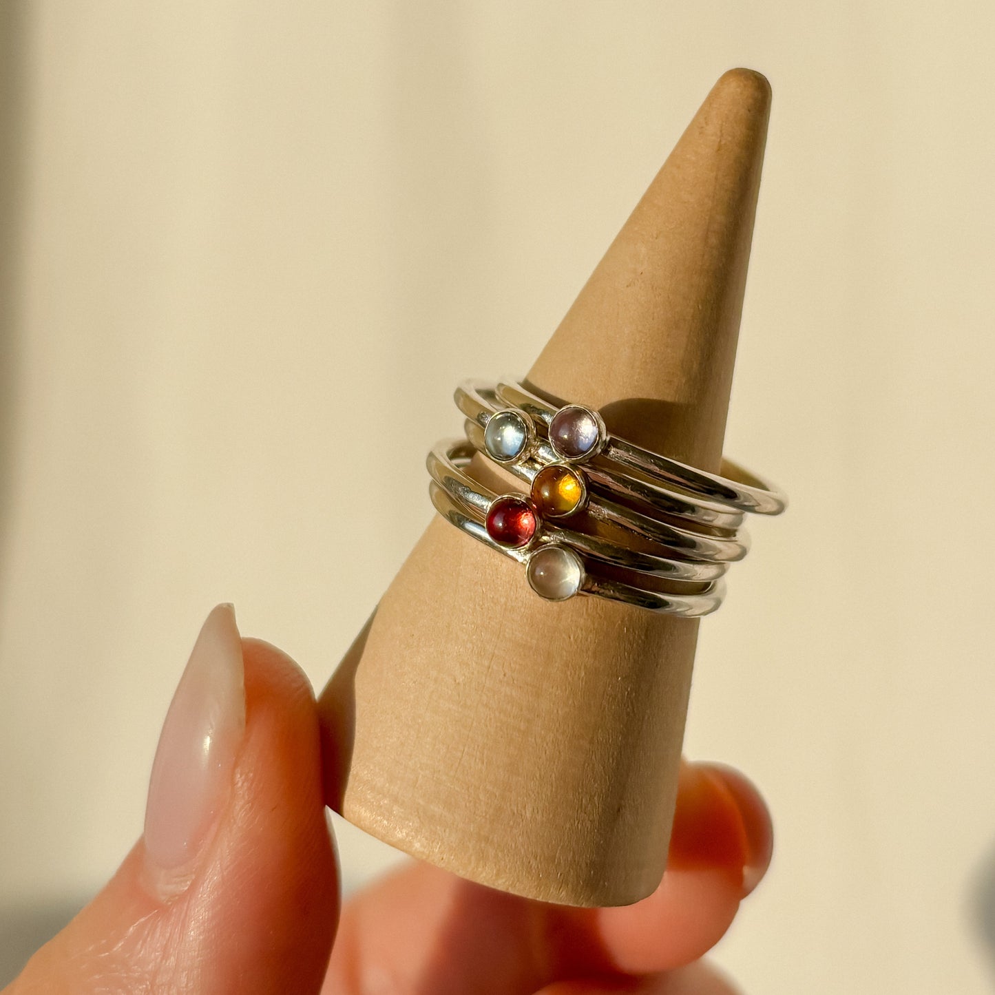 Dainty ring with various stones