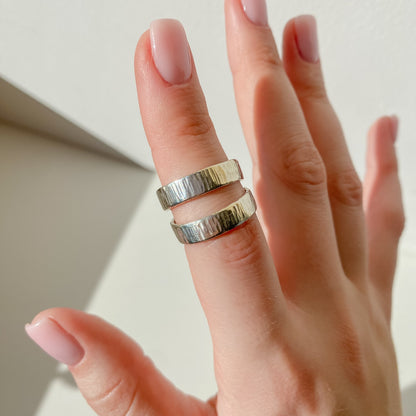 Thick silver ring "Ripple"