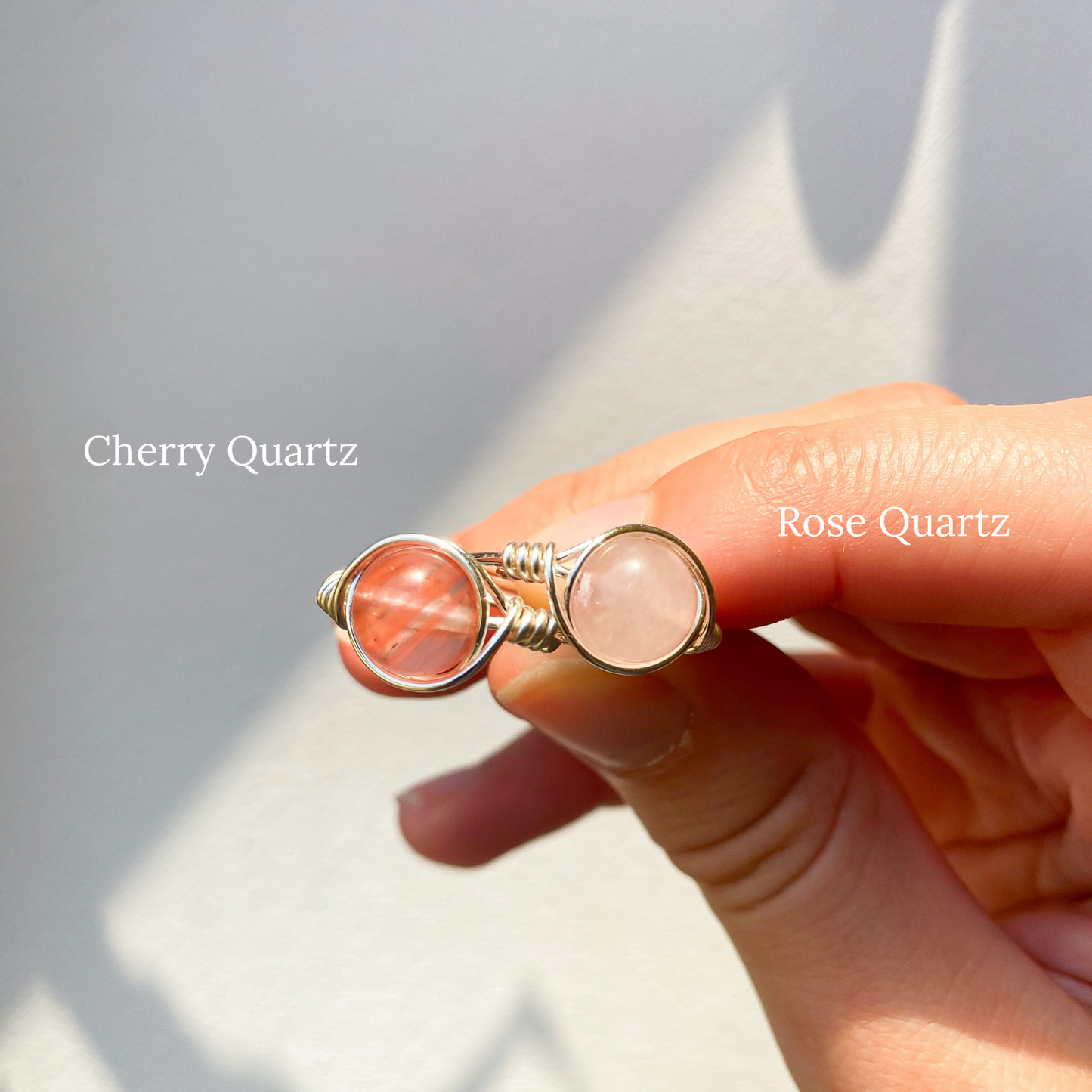 Wire ring with selected stone