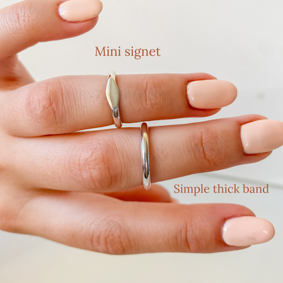 Mini signet silver ring